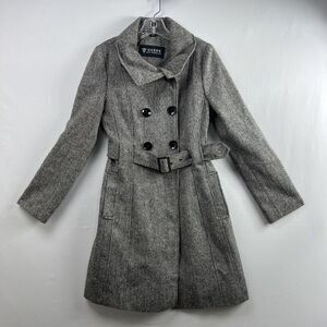 Guess Pea Coat Womens Jacket Wool Tweed Double Breasted Size Small Preppy